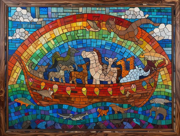 Noah’s Ark Vibrant Scene For Sale - Image 2