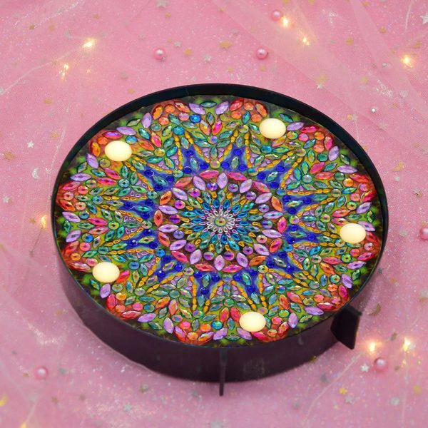 Winter Cabin DIY Diamond Painting LED Night Light Online Sale - Image 2