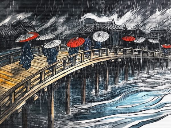 Sudden Shower over Shin-Ohashi Bridge For Cheap - Image 5