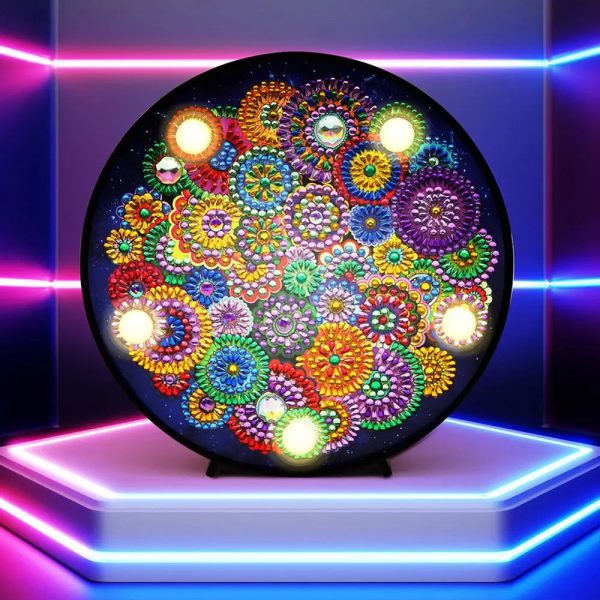 Winter Cabin DIY Diamond Painting LED Night Light Online Sale - Image 3