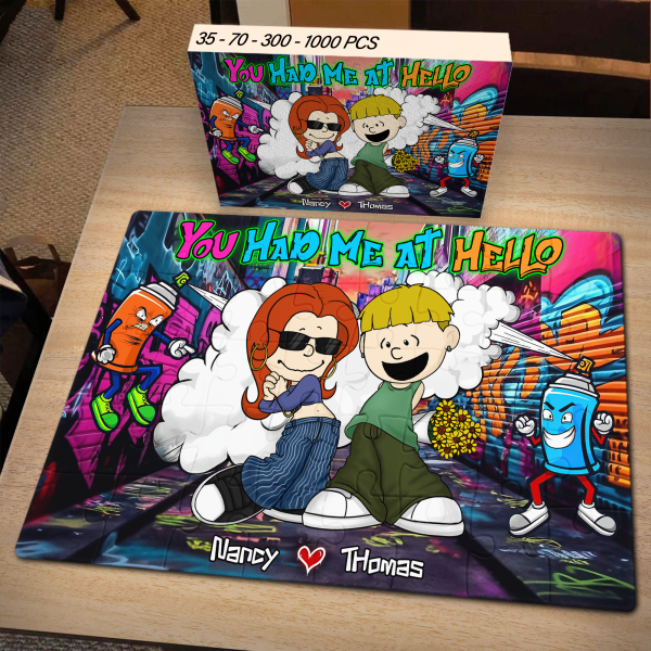 Personalized Gifts For Y2k Couple Jigsaw Puzzle, You Had Me At Hello 03tgpu090125hg Supply - Image 2